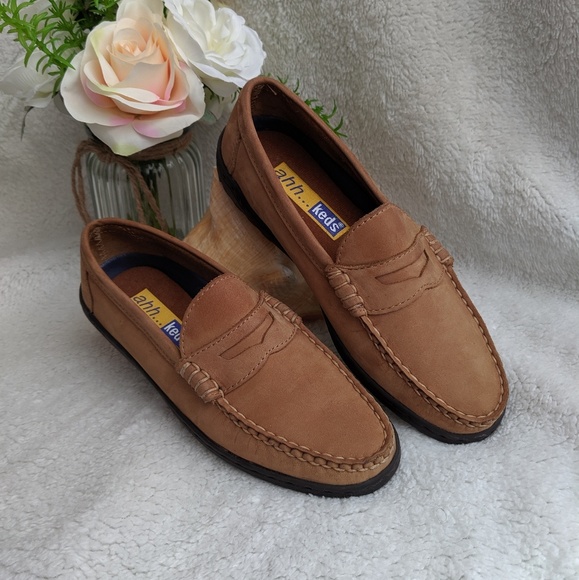 keds leather slip on